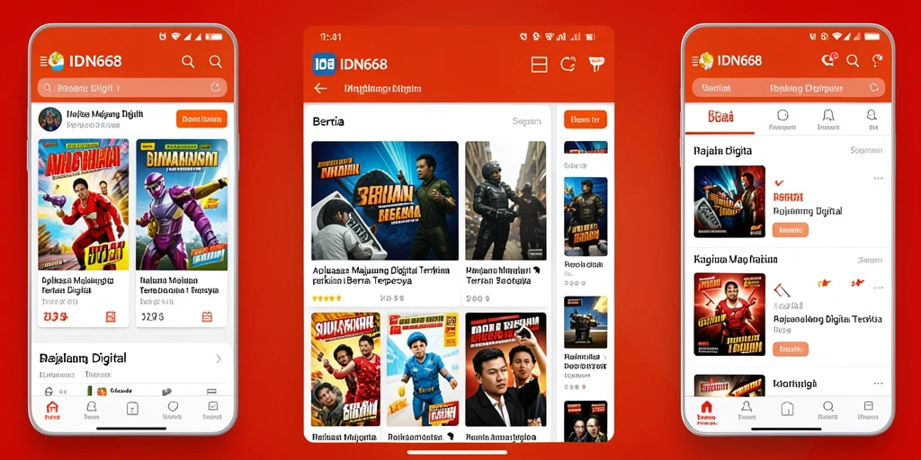 Antarmuka aplikasi Majalah Digital IDN668 yang user-friendly dan menarik.