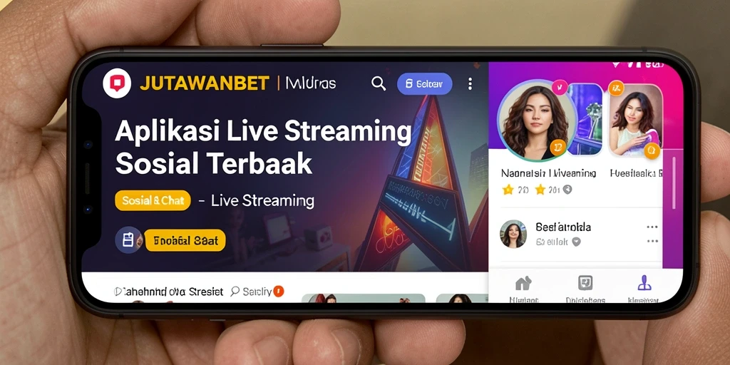 Tampilan antarmuka aplikasi JUTAWANBET saat Live Streaming.