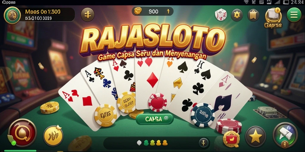 Tampilan menarik game Capsa RAJASLOTO dengan antarmuka yang intuitif.