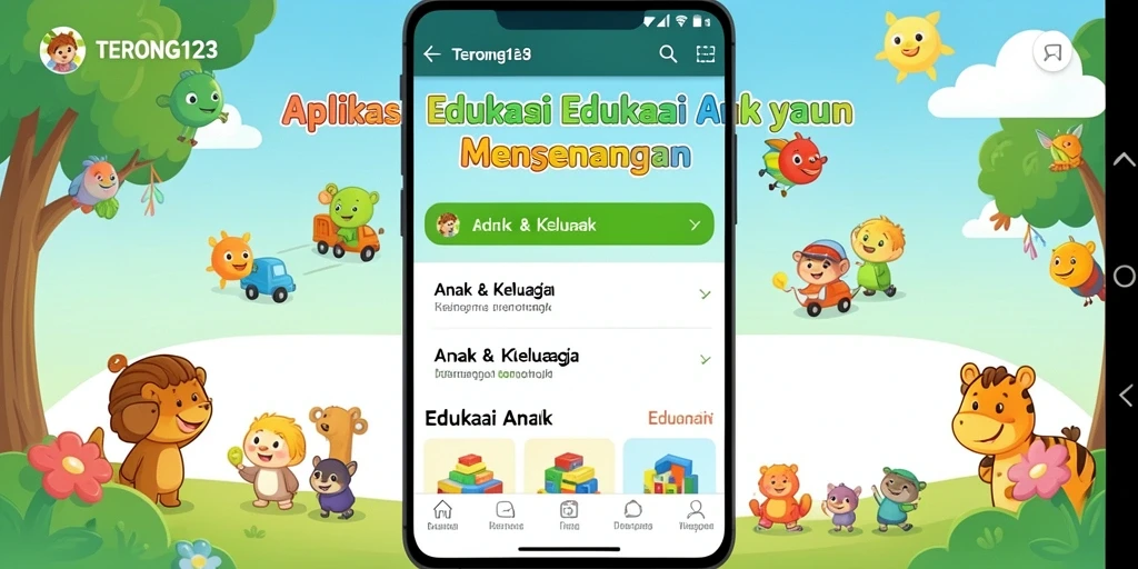 Antarmuka aplikasi Edukasi Anak yang interaktif dan ramah pengguna.