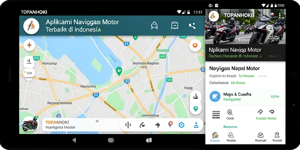 Antarmuka aplikasi TOPANHOKI untuk navigasi motor yang intuitif.