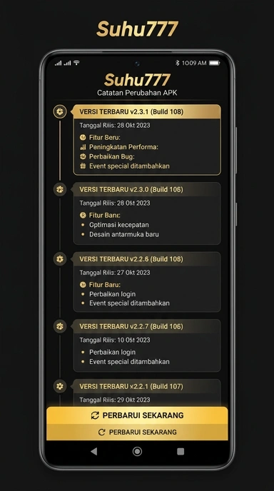 Tampilan riwayat versi suhu777